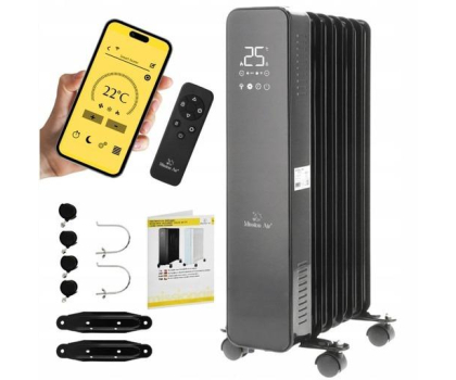 Grzejnik i termowentylator Mission Air Grzejnik olejowy OSLO 1500W Black WiFi